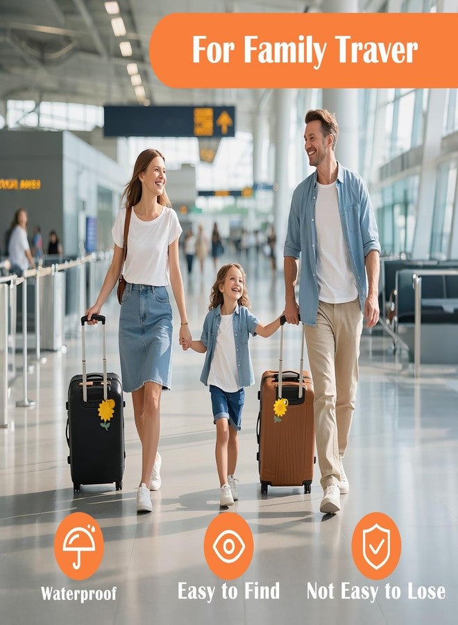 Mazentrix Premium Vegan Leather Luggage Tag with Hidden AirTag Holder & ID Tag - Secure Tracking, Cute Sunflower Design (AirTag Not Included) - Image 5